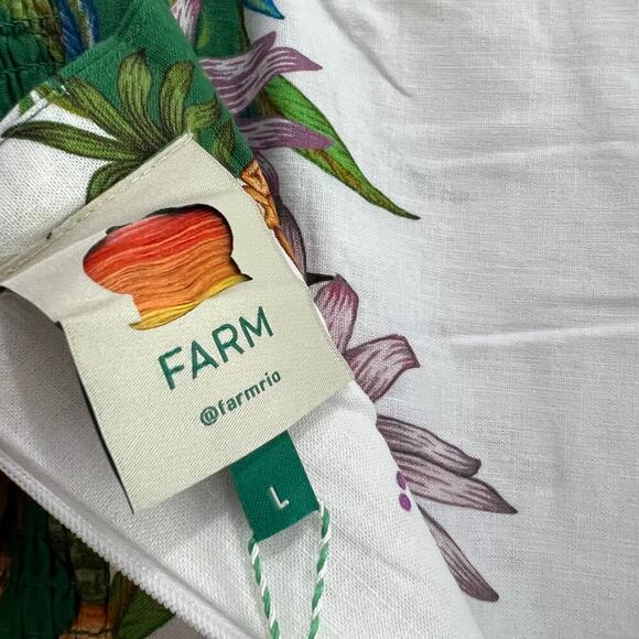 NEW NWT Farm Rio Sweet Bloom Dreamscape Linen Blend Sleeveless Midi Dress Size L - Picture 9 of 11